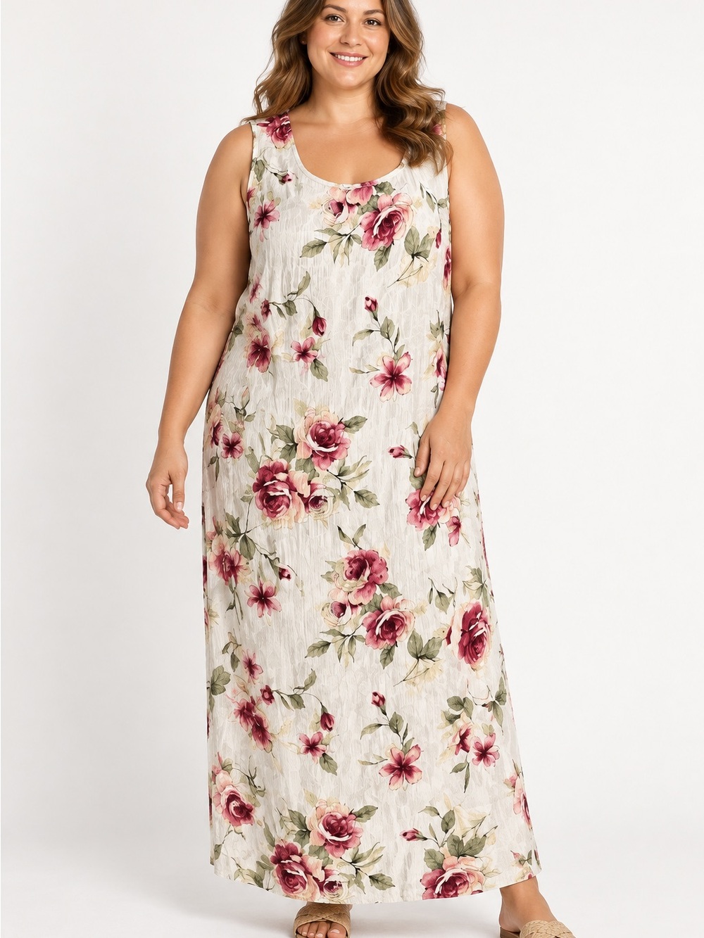 vintage Connected Apparel sleeveless floral maxi sundress 20 d4